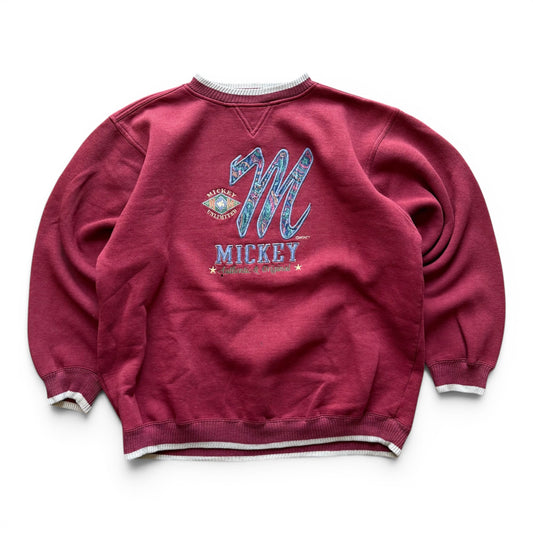 00's Disney Mickey Crewneck Maroon
