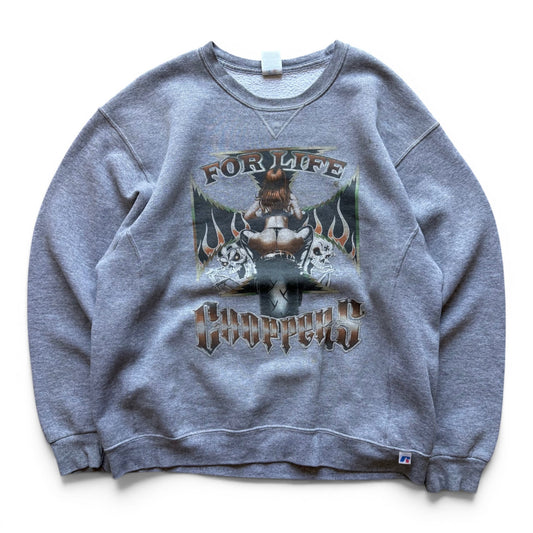 00's "Choppers for Life" Crewneck Grey