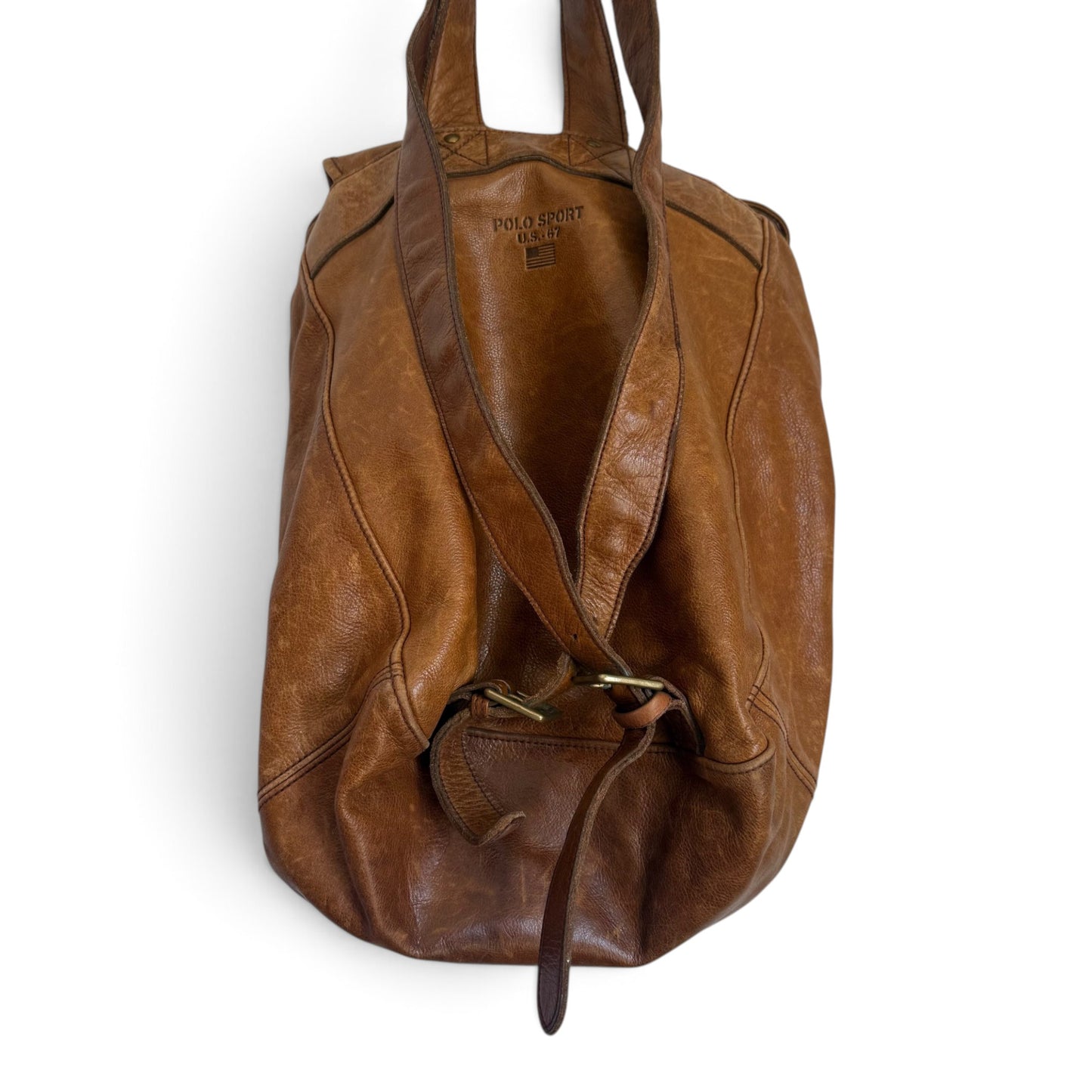 00's Polo Sport Leather Backpack Brown