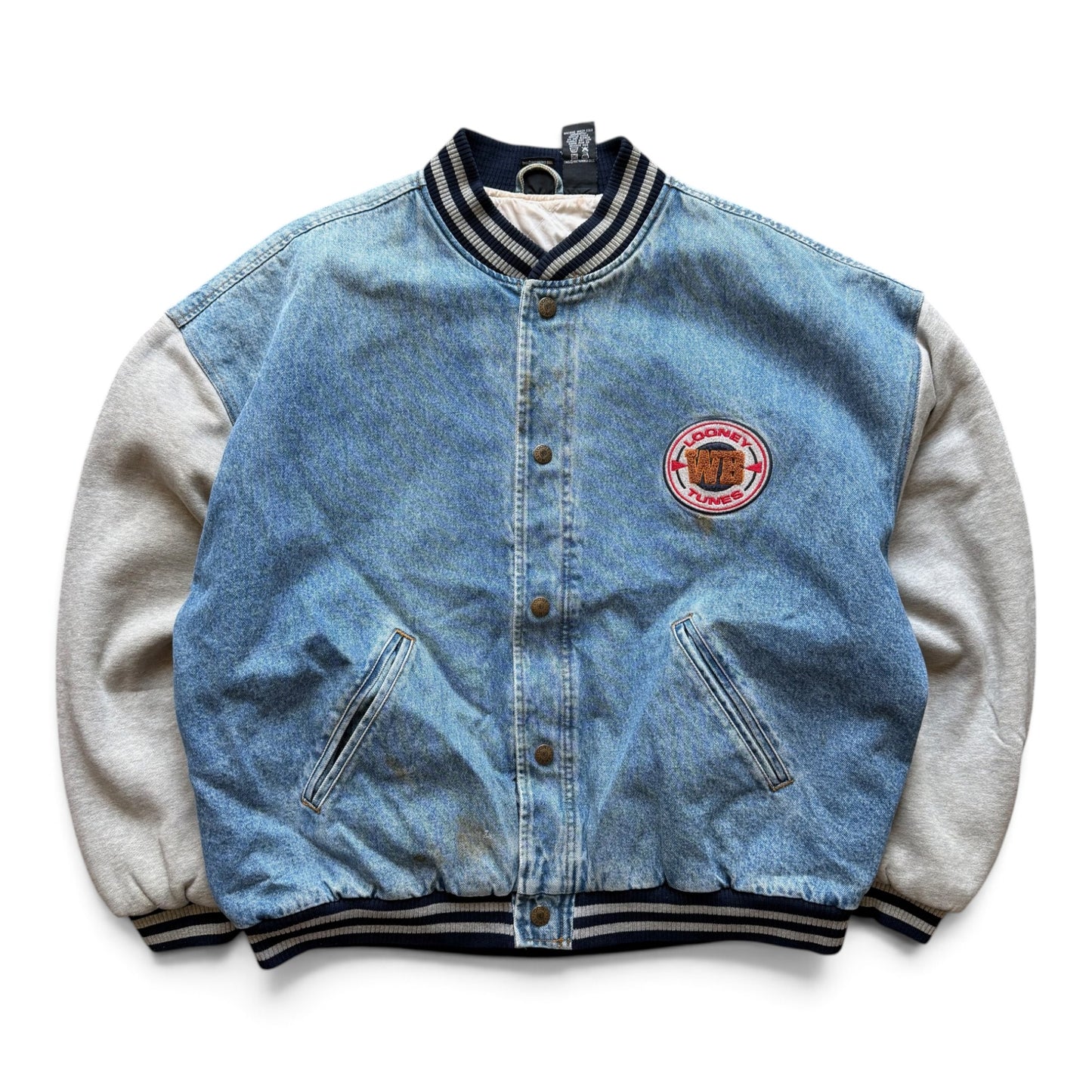 1997 Looney Tunes Denim Varsity Jacket