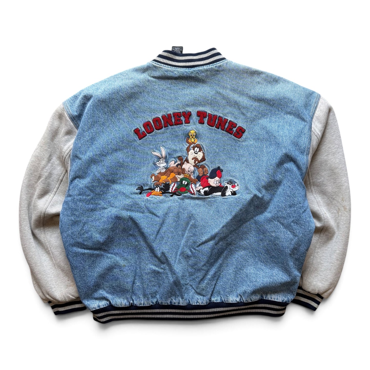 1997 Looney Tunes Denim Varsity Jacket
