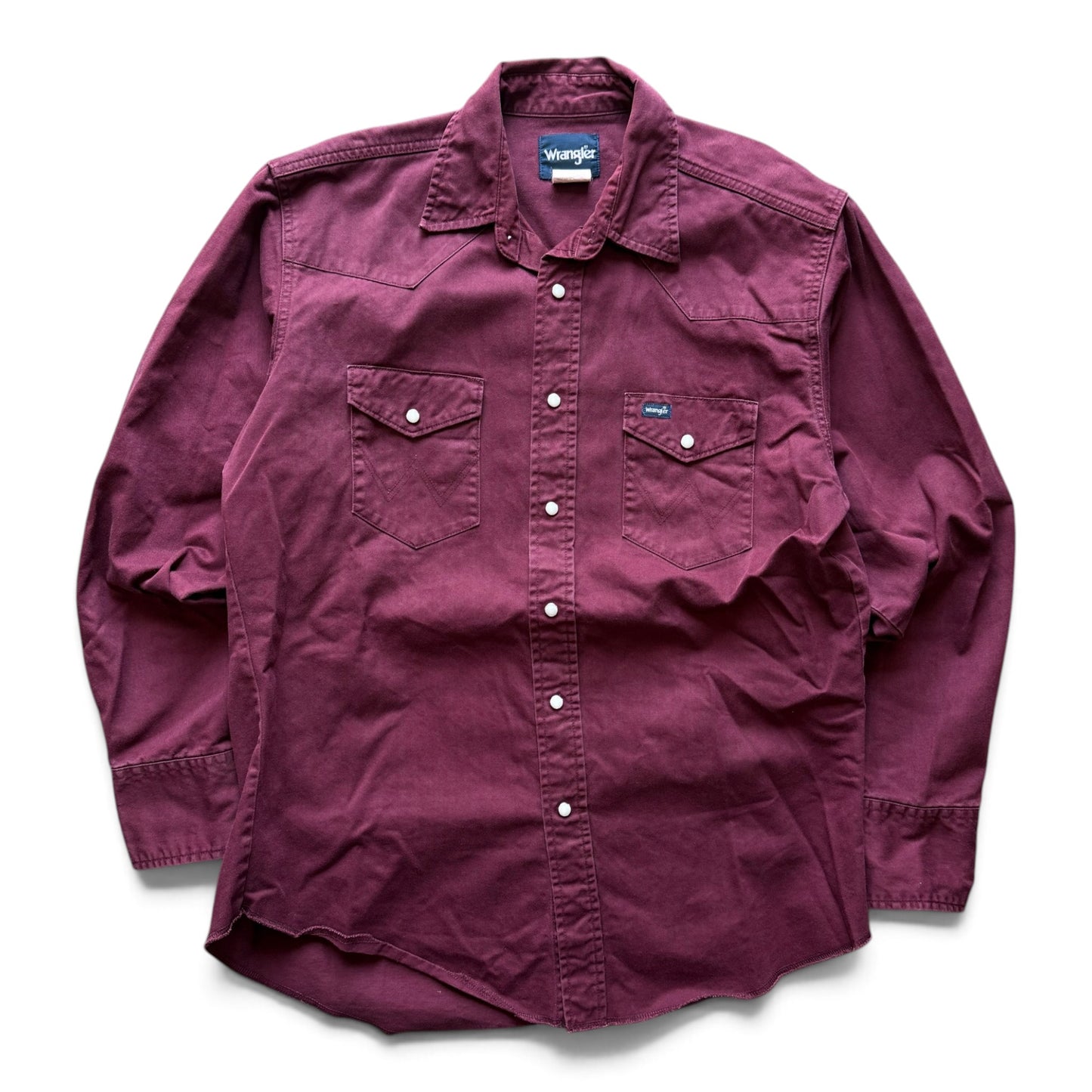 90's Wrangler Western Button-Up Shirt Maroon