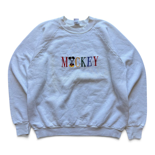 90's Disney Mickey Crewneck White