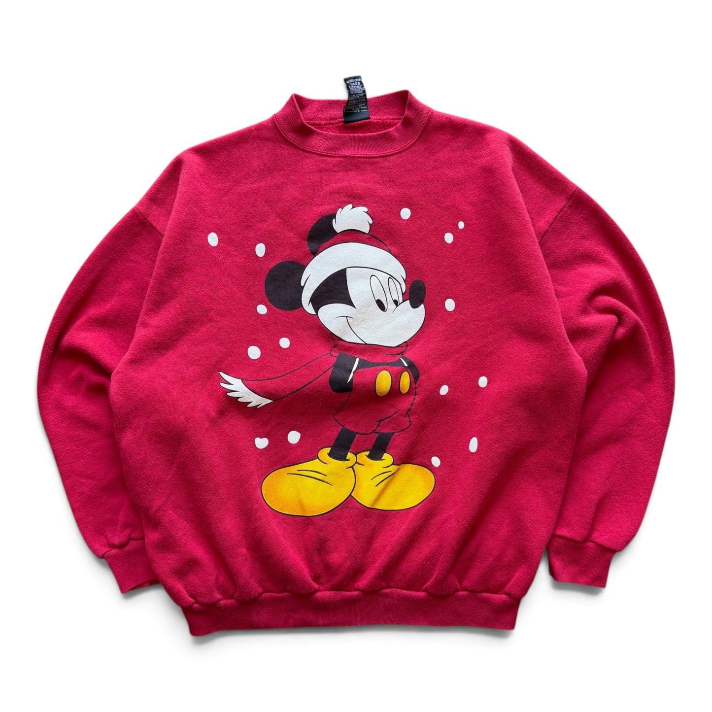90's Disney Mickey Snow Crewneck Red