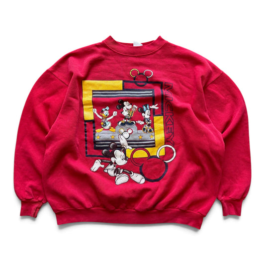 90's Disney Mickey Crewneck Red