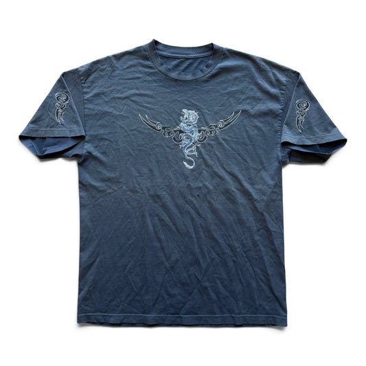 90's Dragon Tattoo T-Shirt Faded Blue