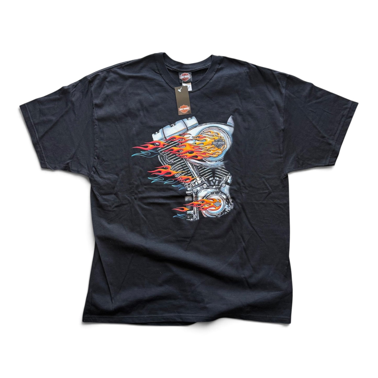 2001 Harley Davidson Flame Motor DSWT T-Shirt