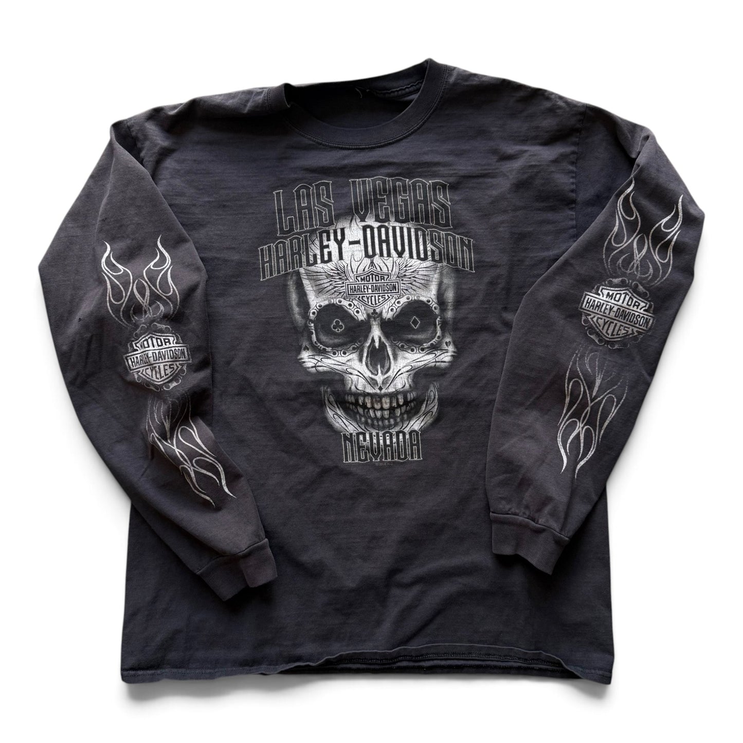 00s Las Vegas, NV Harley-Davidson Skull L/S T-shirt