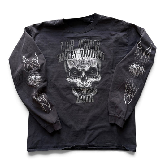 00s Las Vegas, NV Harley-Davidson Skull L/S T-shirt