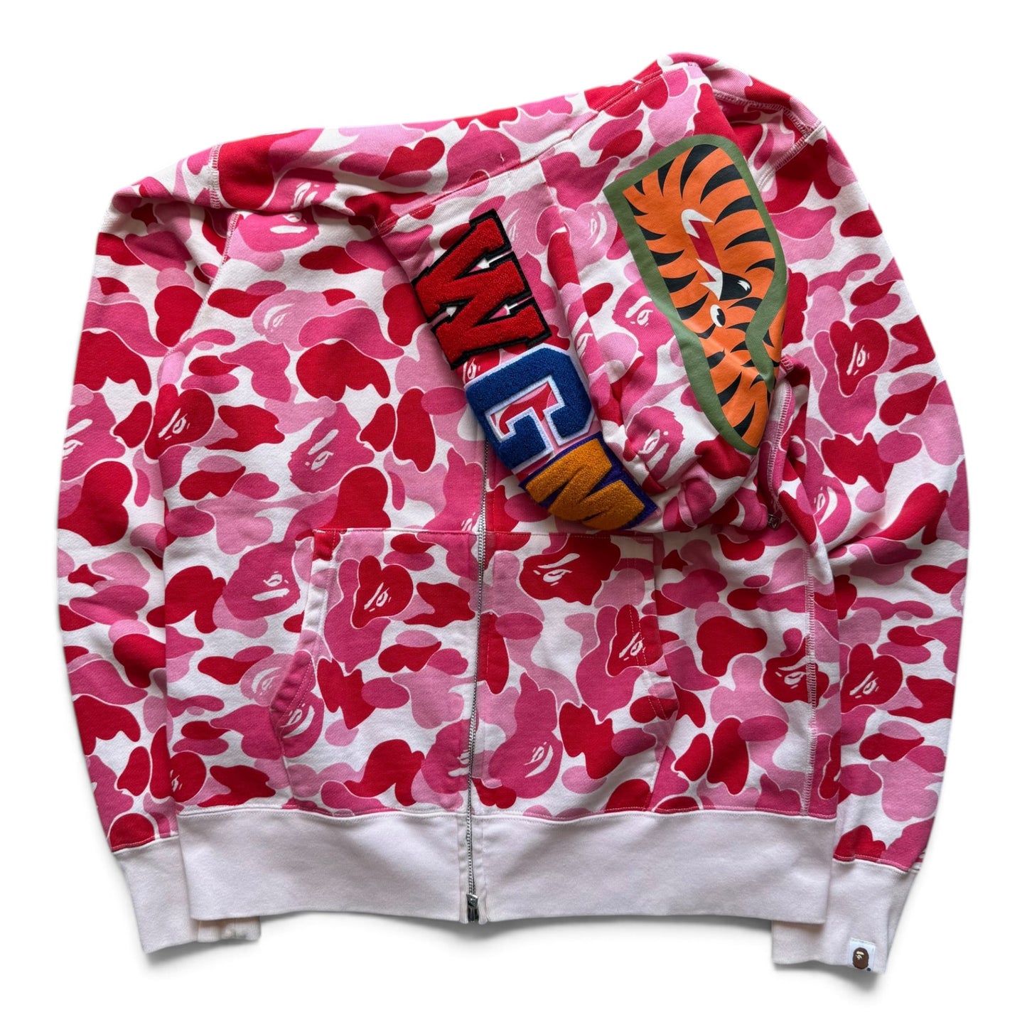 A Bathing Ape Full Zip Pink Camo Hoodie