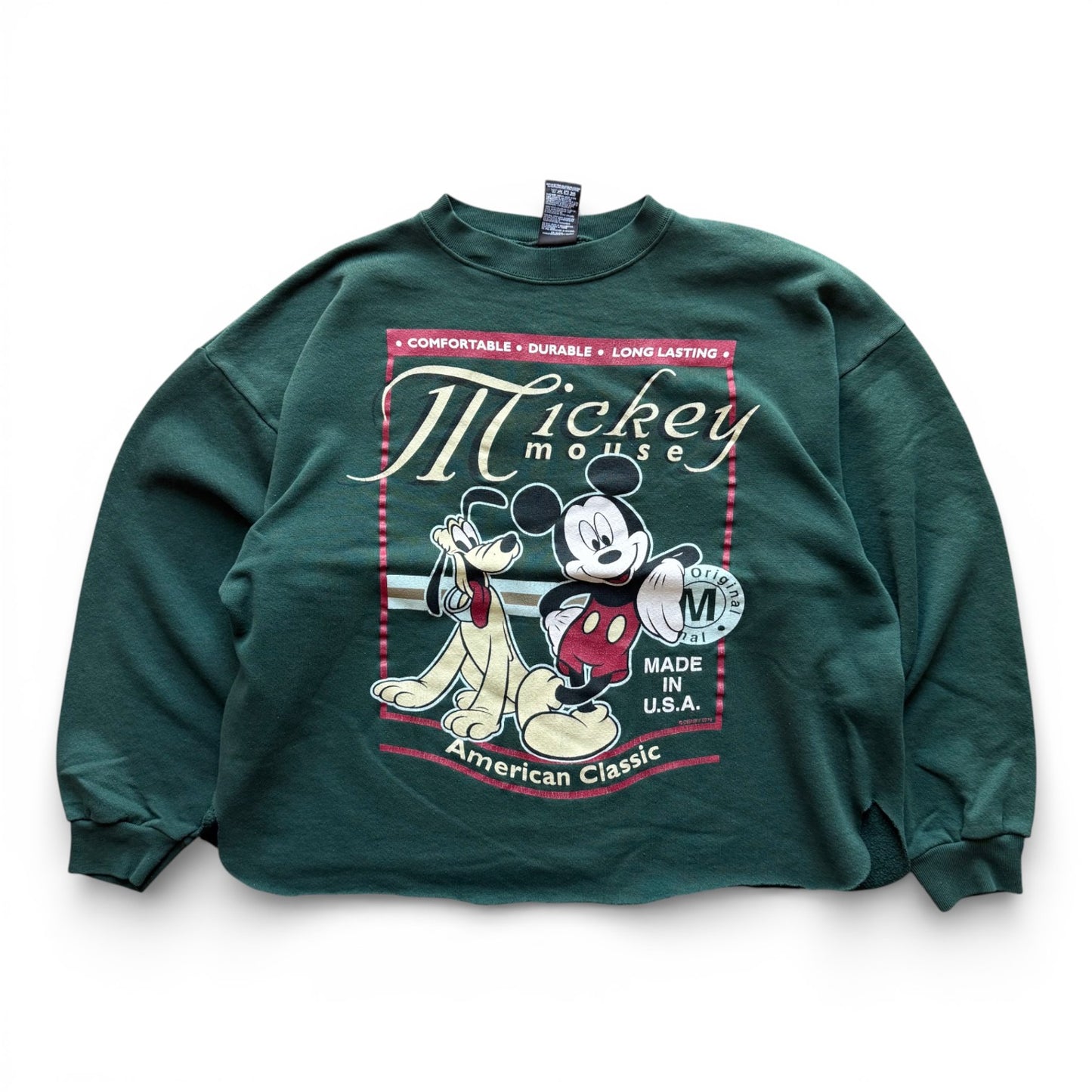 90's Disney Mickey & Pluto Crewneck Green
