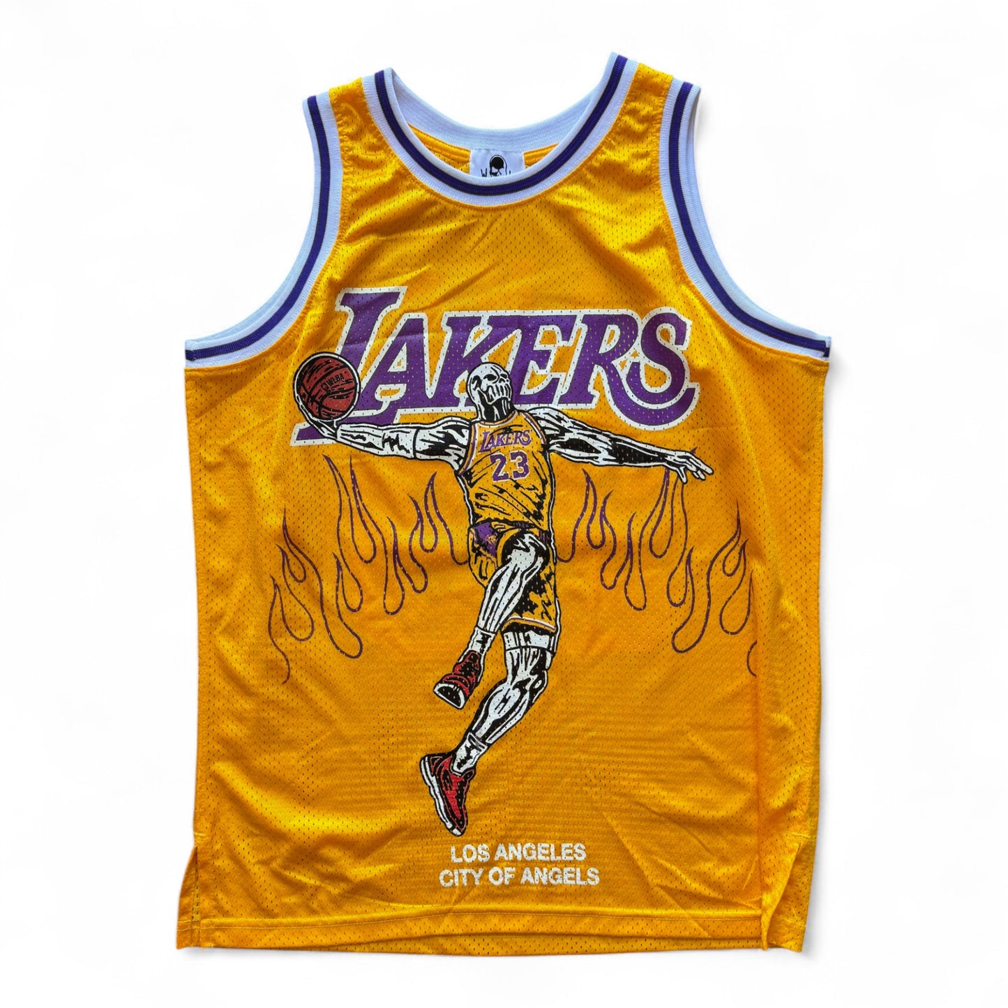 Warren Lotus Lebron Flaming Lakers Jersey