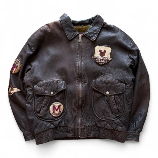 90's Disney's Mickey Explorer Leather Jacket