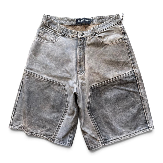 Rasberry Leather Double Knee Shorts