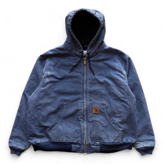 1990's Carhartt Hooded Work Jacket Navy